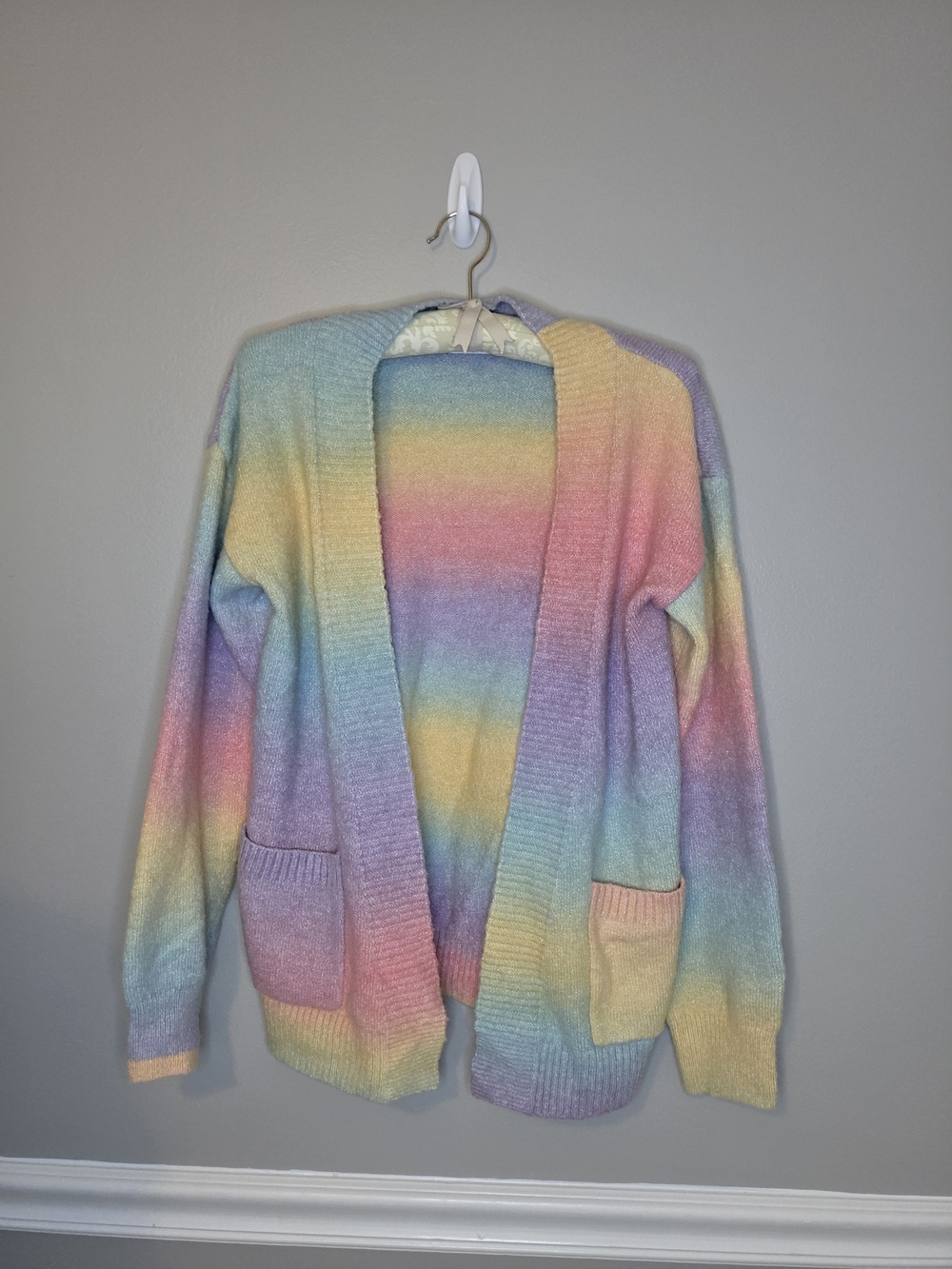 Epic Threads Pastel Rainbow Open-Front Cardigan Sweater